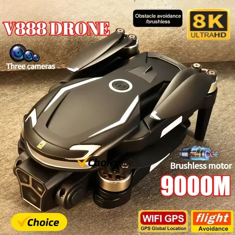 New V888 Drone 8K GPS Triple C - Drone Surveying review and price